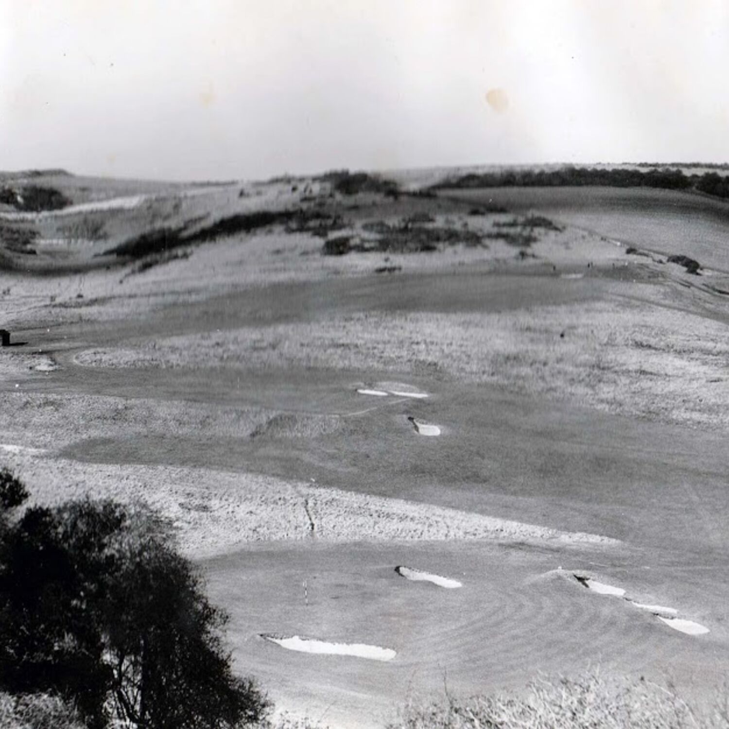 #caption-358 1947. Looking up the 11th lower with the 6th & 7th greens below
